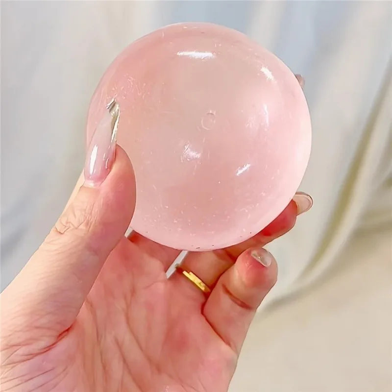 Stress Ball Slow-Rebound Toy Transparent Coconut Oil Maltose Squeeze Toy Pink Blue Candy Color Anti-Stress Sensory Toy Gifts