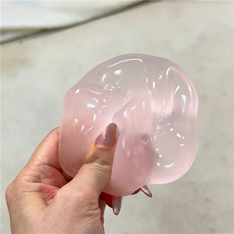 Stress Ball Slow-Rebound Toy Transparent Coconut Oil Maltose Squeeze Toy Pink Blue Candy Color Anti-Stress Sensory Toy Gifts