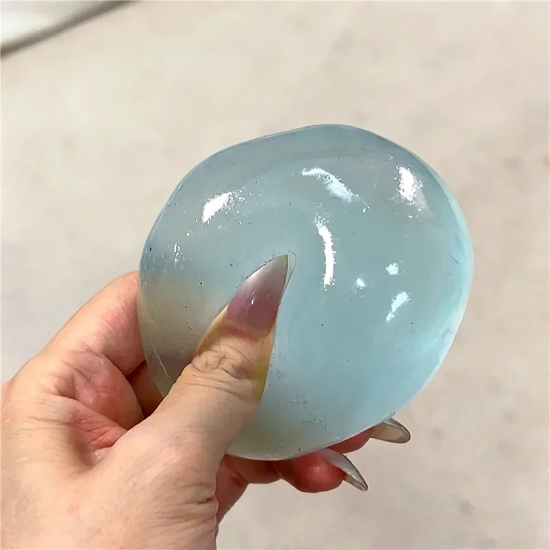 Stress Ball Slow-Rebound Toy Transparent Coconut Oil Maltose Squeeze Toy Pink Blue Candy Color Anti-Stress Sensory Toy Gifts