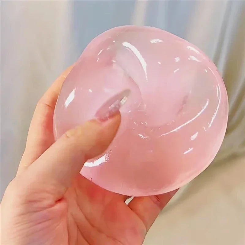 Stress Ball Slow-Rebound Toy Transparent Coconut Oil Maltose Squeeze Toy Pink Blue Candy Color Anti-Stress Sensory Toy Gifts