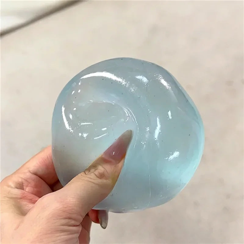 Stress Ball Slow-Rebound Toy Transparent Coconut Oil Maltose Squeeze Toy Pink Blue Candy Color Anti-Stress Sensory Toy Gifts