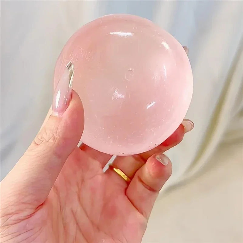 Stress Ball Slow-Rebound Toy Transparent Coconut Oil Maltose Squeeze Toy Pink Blue Candy Color Anti-Stress Sensory Toy Gifts