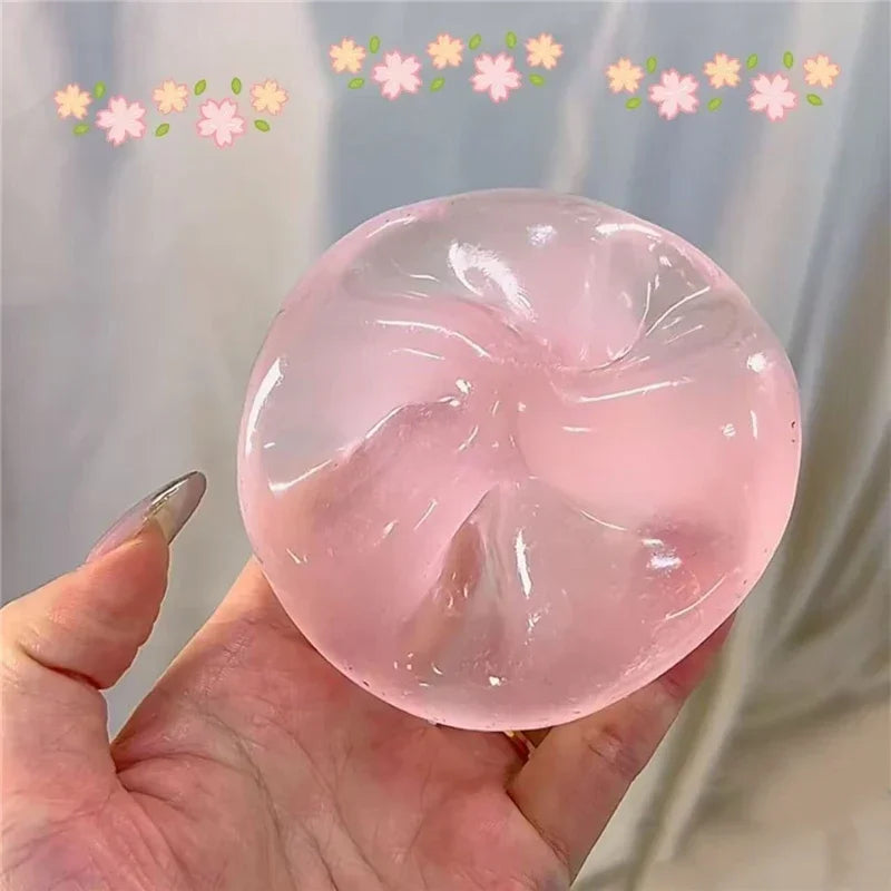 Stress Ball Slow-Rebound Toy Transparent Coconut Oil Maltose Squeeze Toy Pink Blue Candy Color Anti-Stress Sensory Toy Gifts